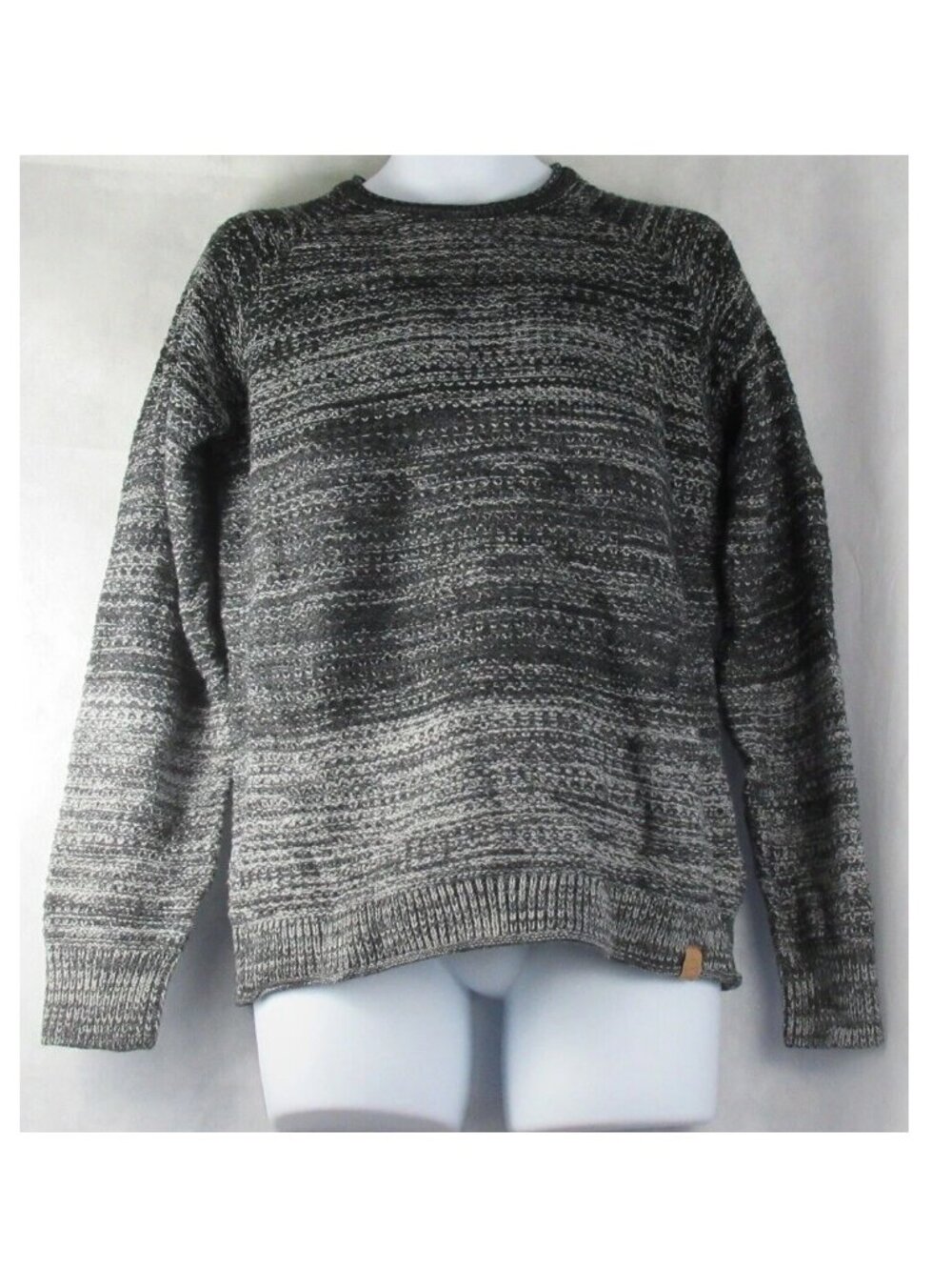 Weatherproof Vintage Men's Ombre Roll Crew-Neck Pullover Sweater, Black, Large